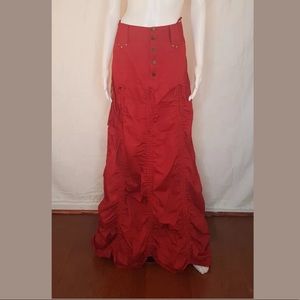 Anthropologie Cordelia Orange Drawstring Maxi S